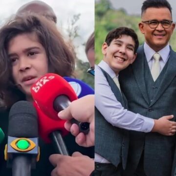 Filho de 10 anos de Bruno Avelar, morto em acidente aéreo, se emociona ao lembrar o último recado do pai: ‘Continuar o legado’
