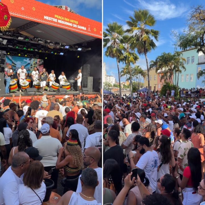 Ensaio do Olodum lota a Praça das Artes em Salvador; veja vídeo