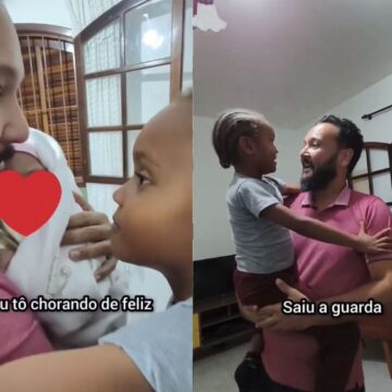Menino se emociona ao conhecer irmã após família esperar quatro anos na fila da adoção: ‘Isso é um sonho?’