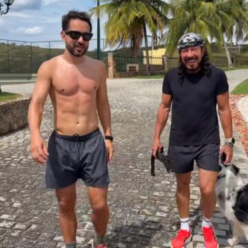 Everton Ribeiro passa fim de semana em fazenda de Bell Marques no interior da Bahia