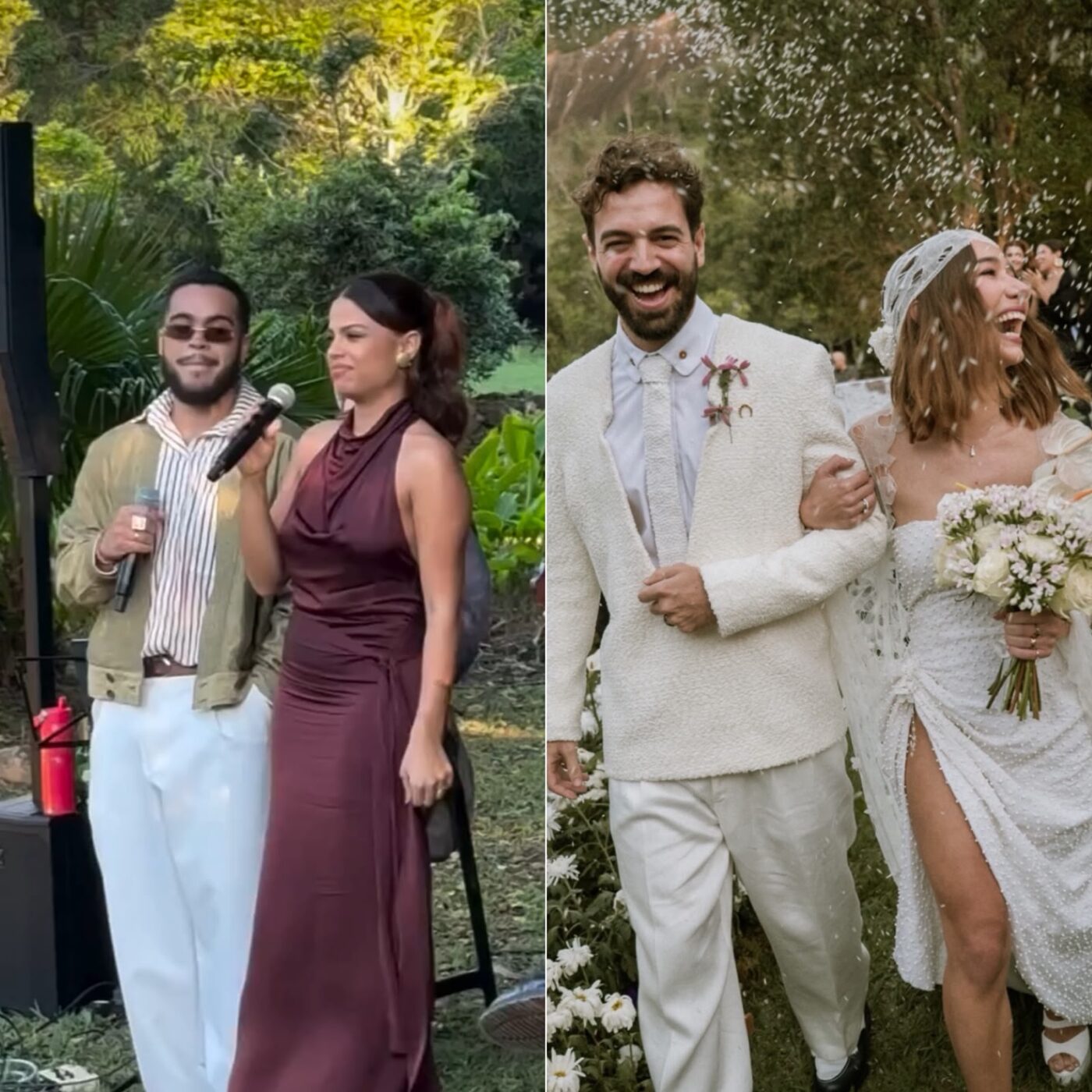 Neto de Gilberto Gil e neta de Chico Buarque cantam juntos em casamento no Rio de Janeiro