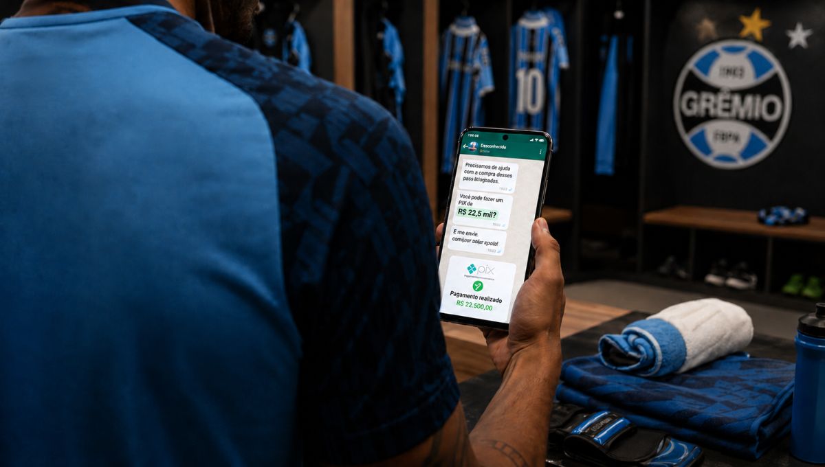 Golpista se passa por técnico do Grêmio e tira R$ 22,5 mil de jogador em golpe do PIX