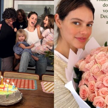Laura Neiva completa 33 anos com festinha ao lado de Chay Suede e filhos