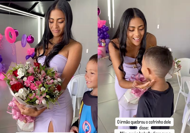 Aos 8 anos, menino quebra cofrinho e compra flores para realizar sonho da irmã