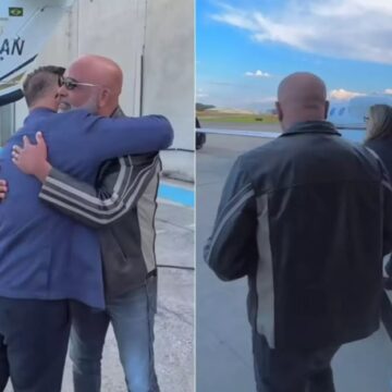 Rick se encontrou com empresário conhecido por ser coach de Neymar antes de embarcar em helicóptero; veja vídeo