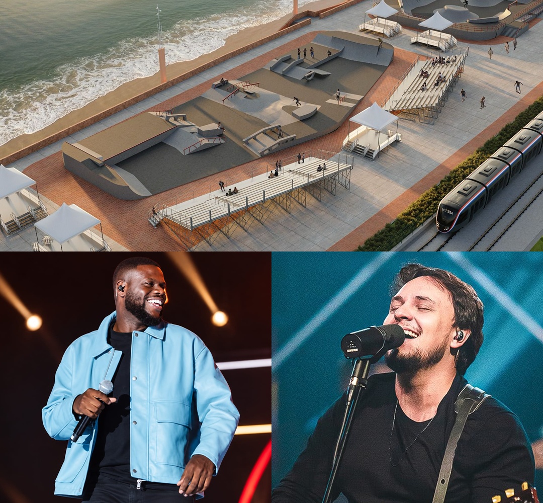 Nova orla de Praia Grande recebe evento gospel gratuito com Samuel Eleotério e Theo Rubia