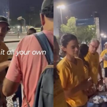 Bruna Marquezine e Shawn Mendes participam de ação solidária no Rio de Janeiro