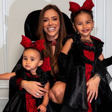 Filhas de Bruna Biancardi e Neymar encantam com fantasia de Halloween