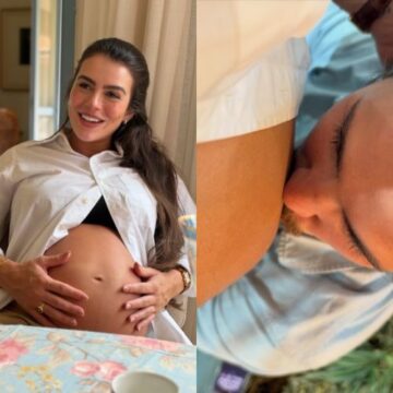 Mari Saad exibe barrigão de 30 semanas e mostra carinho de Rômulo Arantes Neto durante a gravidez