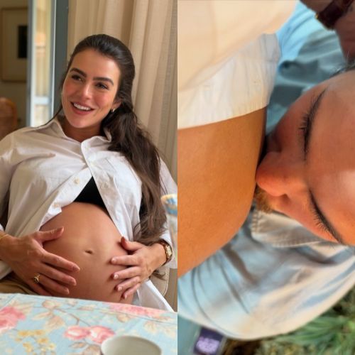 Mari Saad exibe barrigão de 30 semanas e mostra carinho de Rômulo Arantes Neto durante a gravidez