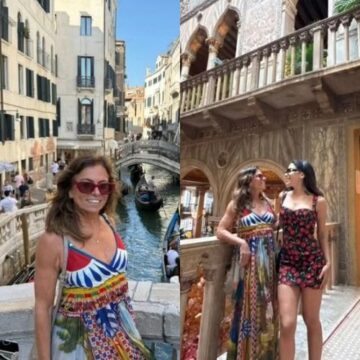 Mãe de Anitta compartilha fotos raras de viagem com a filha por Veneza