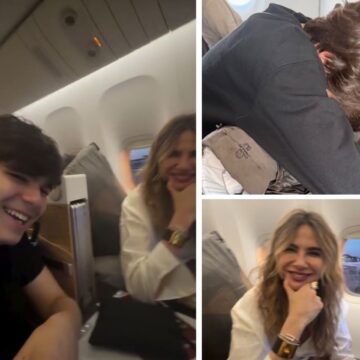 Luciana Gimenez desembarca no Egito com o filho após viagem de quase 20 horas