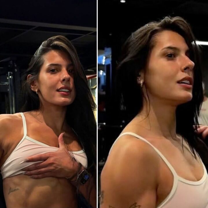 Ana Castela exibe abdômen definido na academia e brinca: ‘Ficando forte para ajudar meu pai’