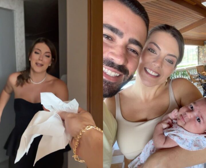 Pati Guerra se emociona ao fazer primeira viagem após nascimento da filha: ‘Coração apertado’