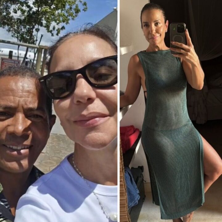 Ivete tira dias de descanso na Península de Maraú e faz selfie com funcionários de aeródromo da região