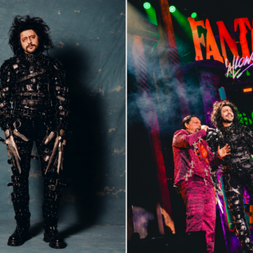 Nattanzinho se fantasia de Edward Mãos de Tesoura para show temático de Xand Avião; confira