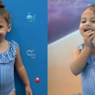 Amanda Kimberlly encanta ao mostrar Helena, sua filha com Neymar, na aula de natação