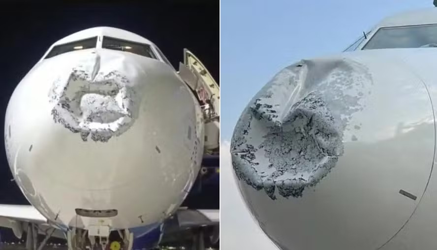 Avião é atingido por raio a 5 mil metros de altura e fica com nariz danificado