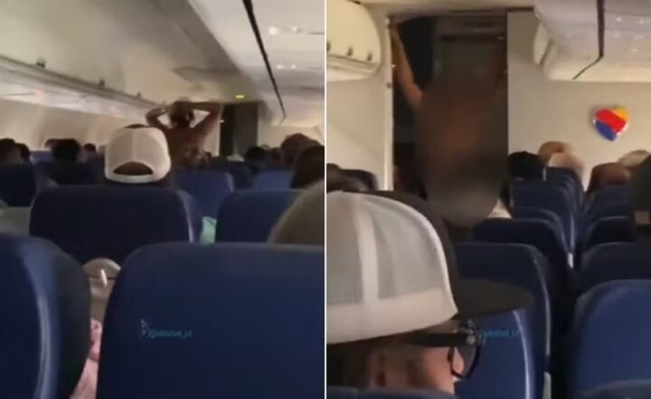 Passageira fica nua no avião e ‘desfila’ pelo corredor por 25 minutos
