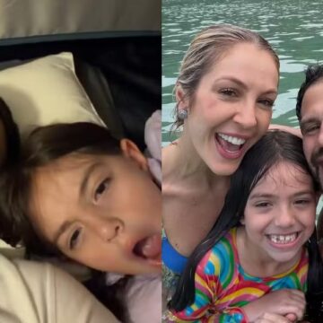 Duda Nagle curte passeio de barco com a filha Zoe e a namorada, Mariane Heller