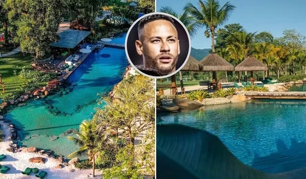 Imagens inéditas mostram detalhes do lago paradisíaco de Neymar e tempo recorde de construção surpreende