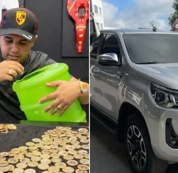 Borracheiro compra carro de luxo com 110 mil moedas de R$ 1 e vendedor precisa de 8 horas para contar dinheiro