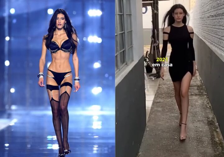 Aos 21 anos, brasileira que aprendeu a desfilar sozinha em casa vira modelo da Victoria’s Secret