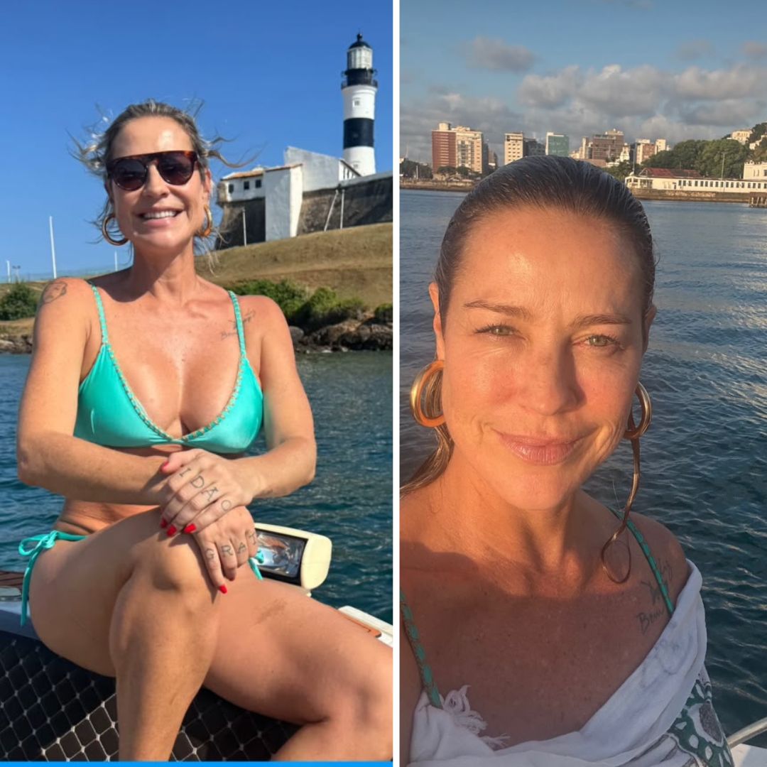 Luana Piovani aproveita dia de sol na Baía de Todos os Santos: ‘Que domingo é hoje?’