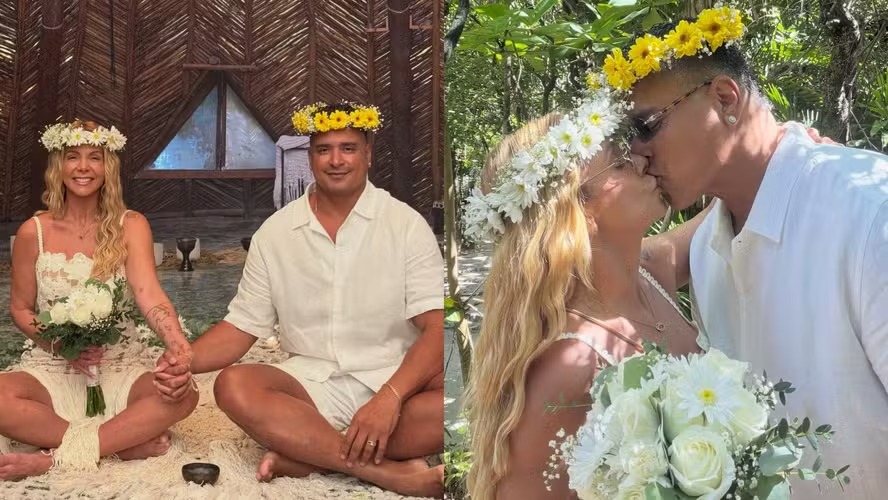 Carla Perez e Xanddy comemoram Bodas de Prata e renovam os votos: ‘Mil vezes sim’