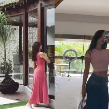 Isis Valverde reforma e faz mudança radical em mansão no meio da mata onde vive com Marcus Buaiz