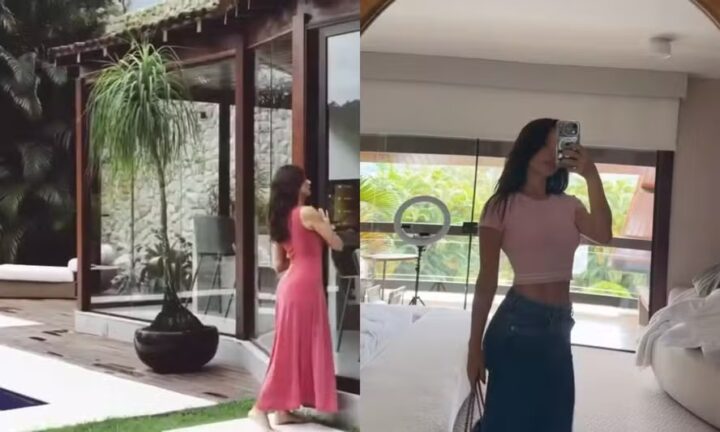 Isis Valverde reforma e faz mudança radical em mansão no meio da mata onde vive com Marcus Buaiz