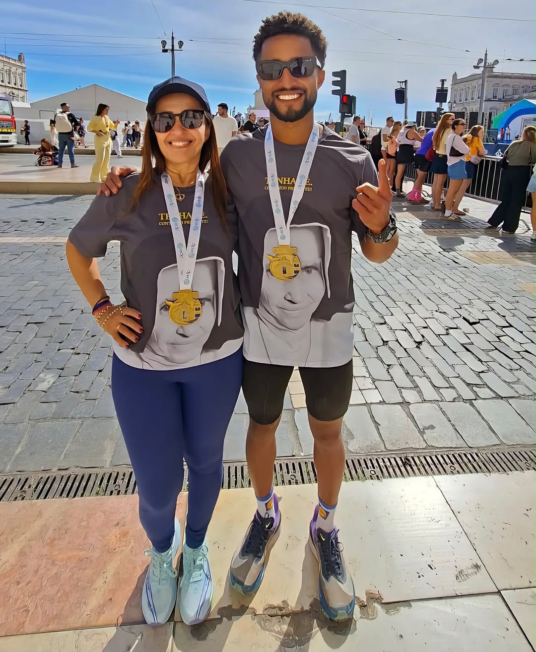 Baiano corre maratona em Portugal para celebrar cura da mãe do câncer de mama