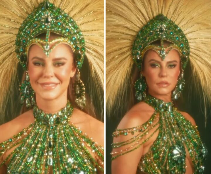 Paolla Oliveira se prepara para sua coroação como Rainha de Bateria da Imperatriz Leopoldinense