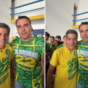 Ao lado de ACM Neto, Flávio Bolsonaro convoca apoiadores para manifestação: ‘A Bahia pode se libertar’