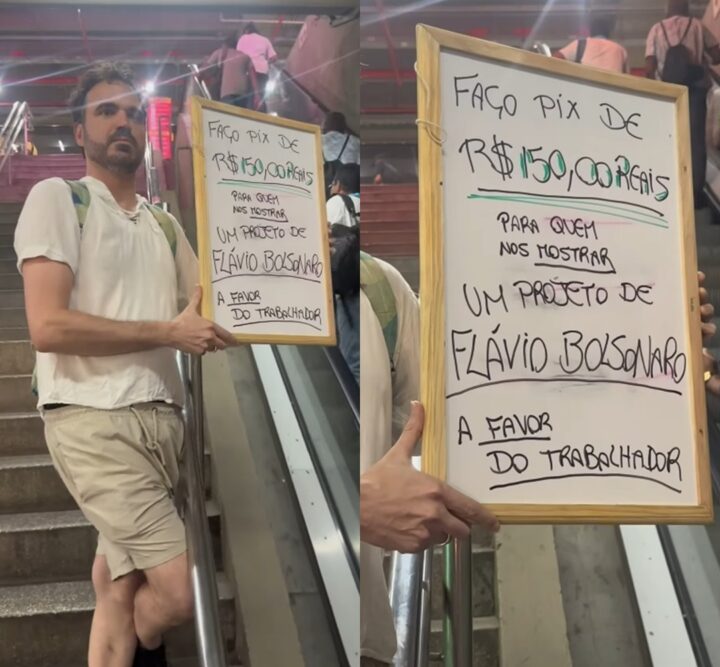 Filho de Daniela Mercury chama atenção após desafiar eleitores de Flávio Bolsonaro em protesto: ‘Faço pix’