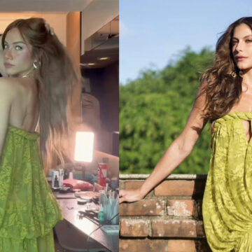 Giovanna Ewbank e Mari Gonzalez usam o mesmo vestido em casamento de Juliette