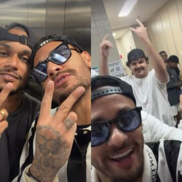 Neymar vota com camisa do Santos e atrai multidão em colégio eleitoral