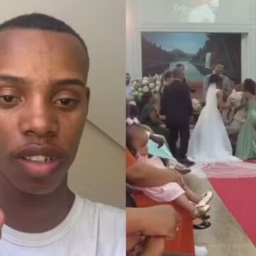 Noivo promete não chorar em casamento, mas acaba desmaiando duas vezes na cerimônia e vídeo viraliza