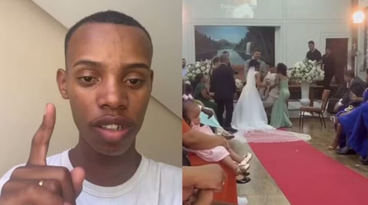 Noivo promete não chorar em casamento, mas acaba desmaiando duas vezes na cerimônia e vídeo viraliza