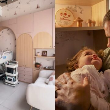 Aos 4 anos, filha de Luciano Cazarré que nasceu com condição rara ganha quarto adaptado