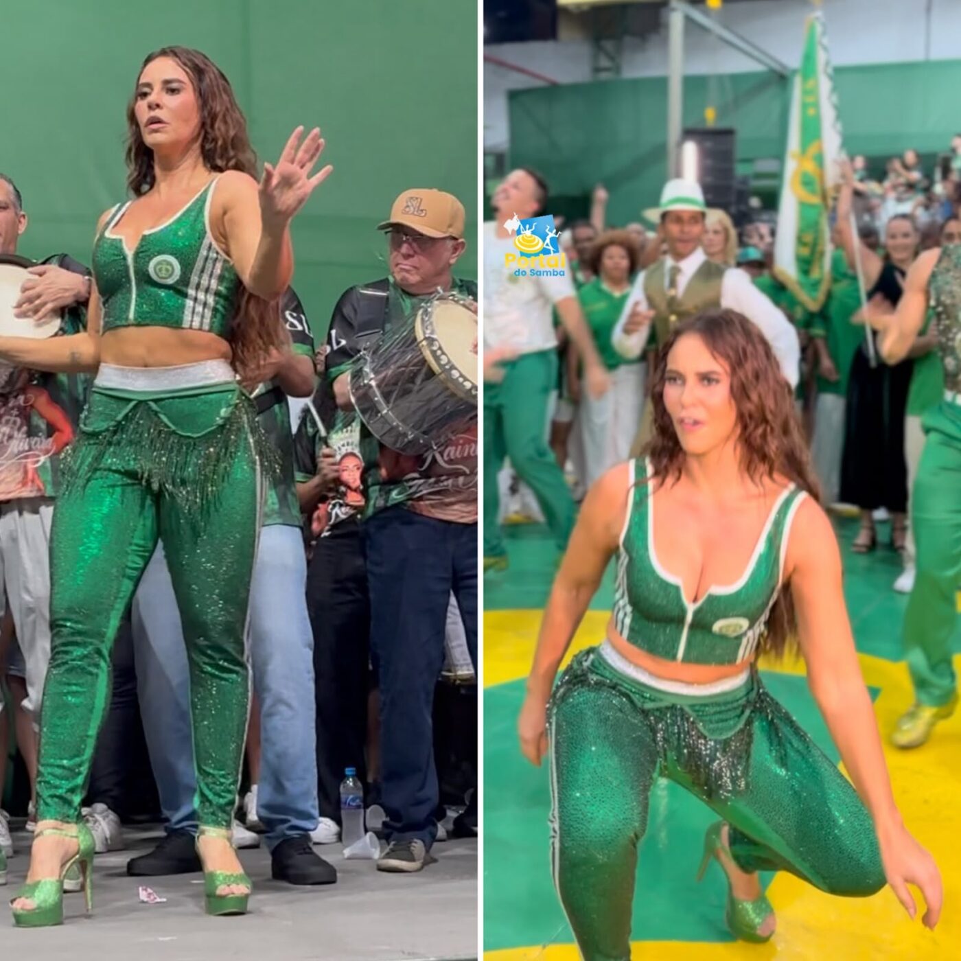 Paolla Oliveira estreia nos ensaios da Imperatriz Leopoldinense como rainha de bateria; veja vídeo